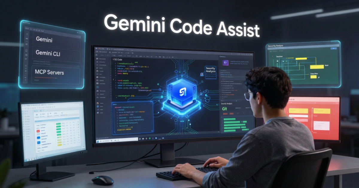 Gemini Code Assist AI coding assistant helping developers write and review code in 2026