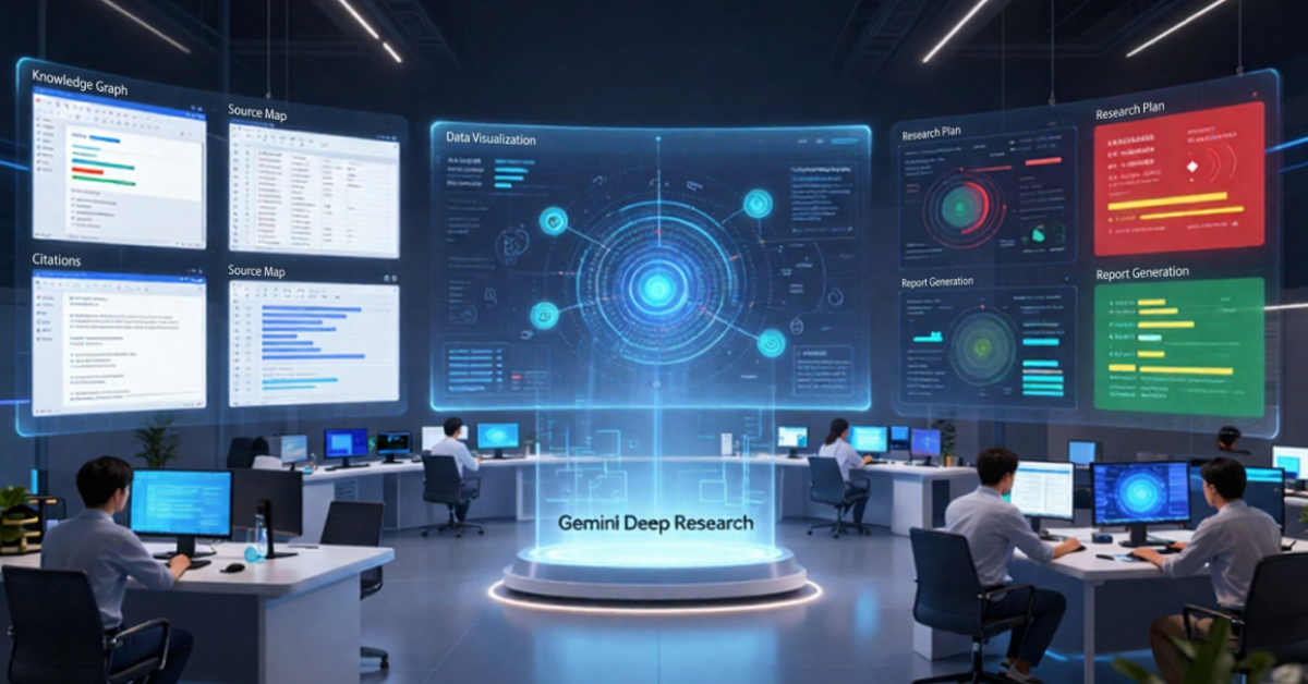 Gemini Deep Research AI-powered research assistant generating cited reports and analyzing web sources in 2026