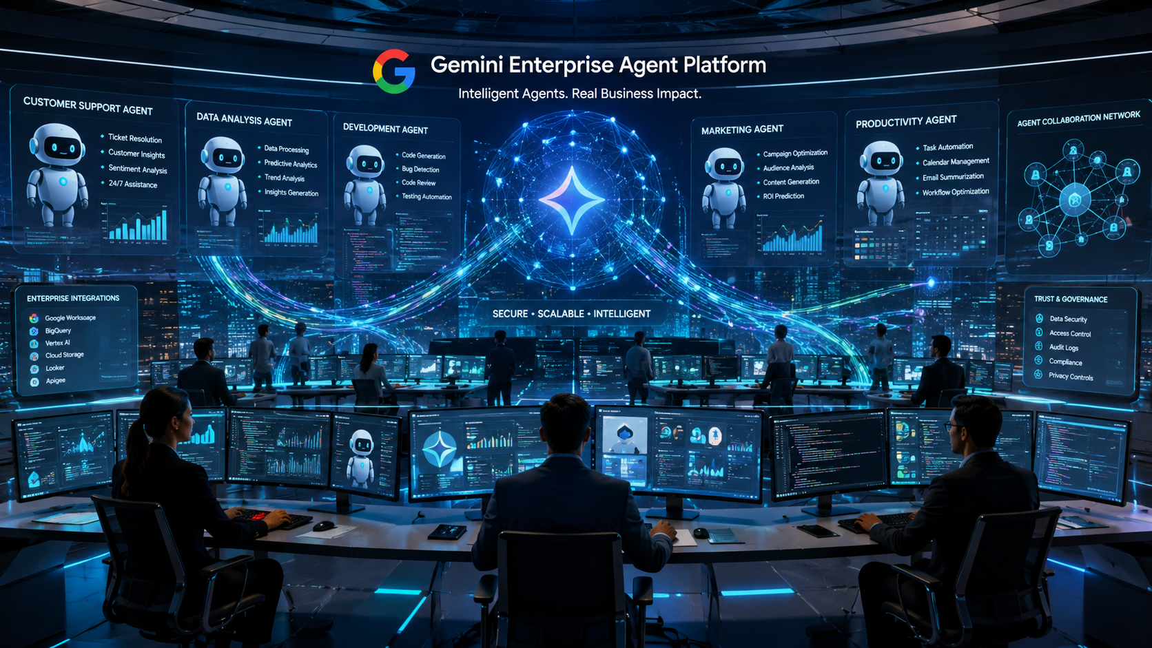 Gemini Enterprise Agent Platform enterprise AI agents working across business workflows in 2026